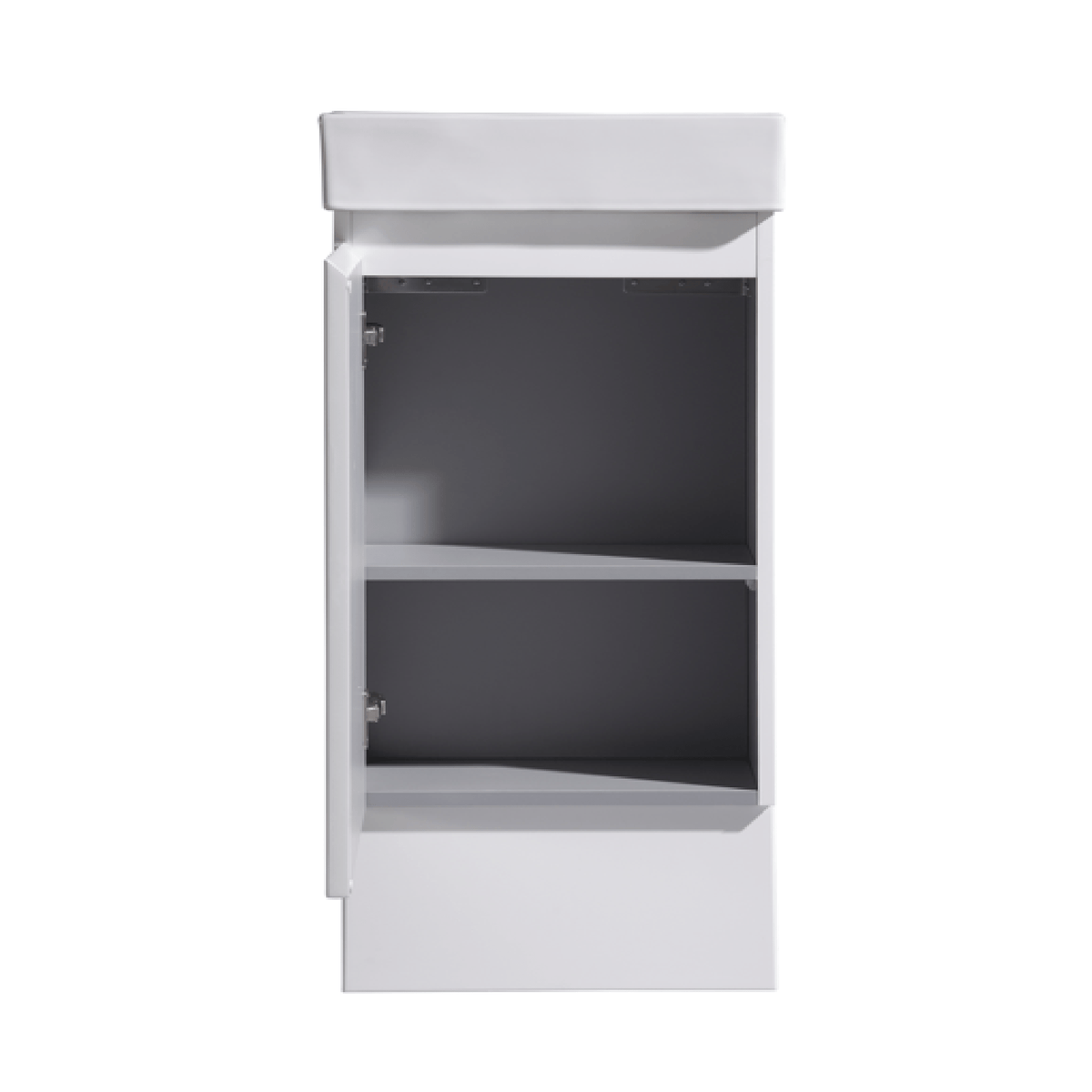 MELA MOSES 400 Wall Hung Powder Room Vanity with Door in Gloss White, view 3