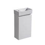 MELA MOSES 400 Wall Hung Powder Room Vanity with Door in Gloss White, view 2