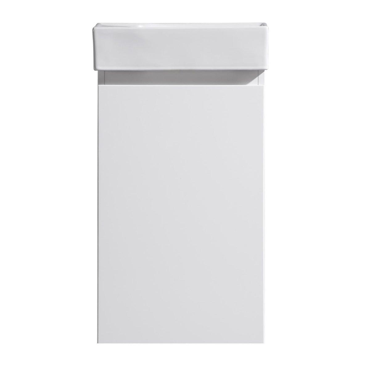MELA MOSES 400 Wall Hung Powder Room Vanity with Door in Gloss White