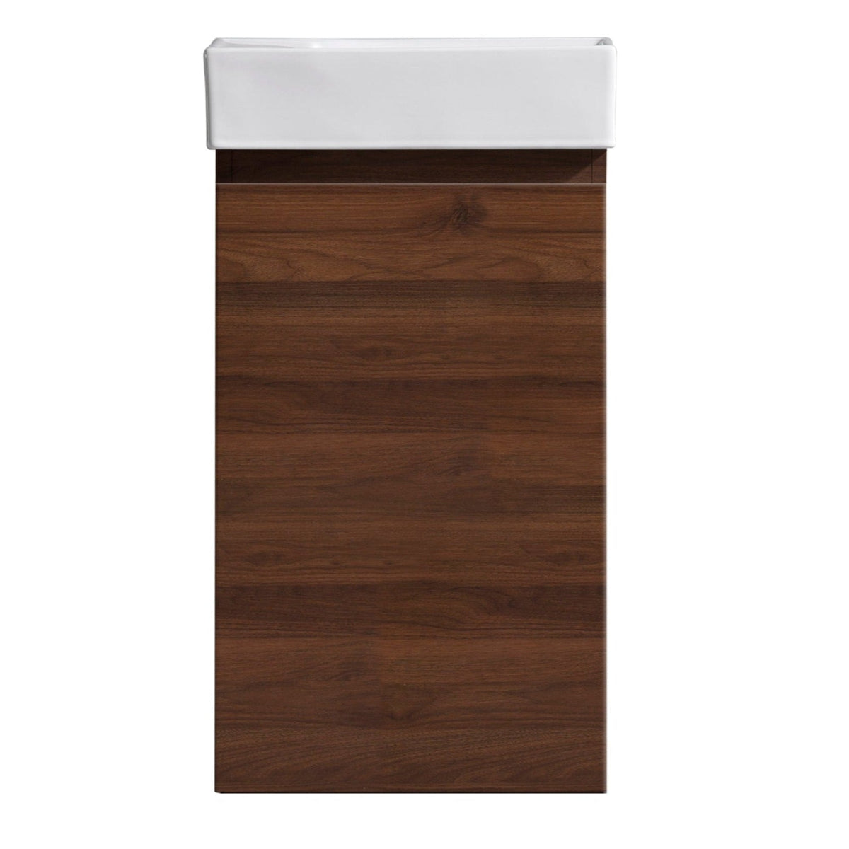 MELA MOSES 400 Wall Hung Powder Room Vanity with Door in Walnut