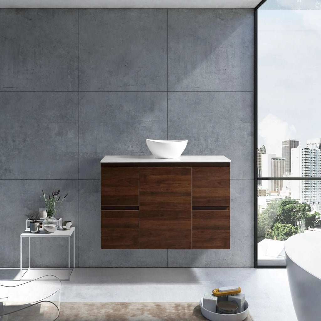 MELA PADDY 1200 Wall Hung Vanity - Walnut