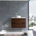 MELA PADDY 1200 Wall Hung Vanity - Walnut