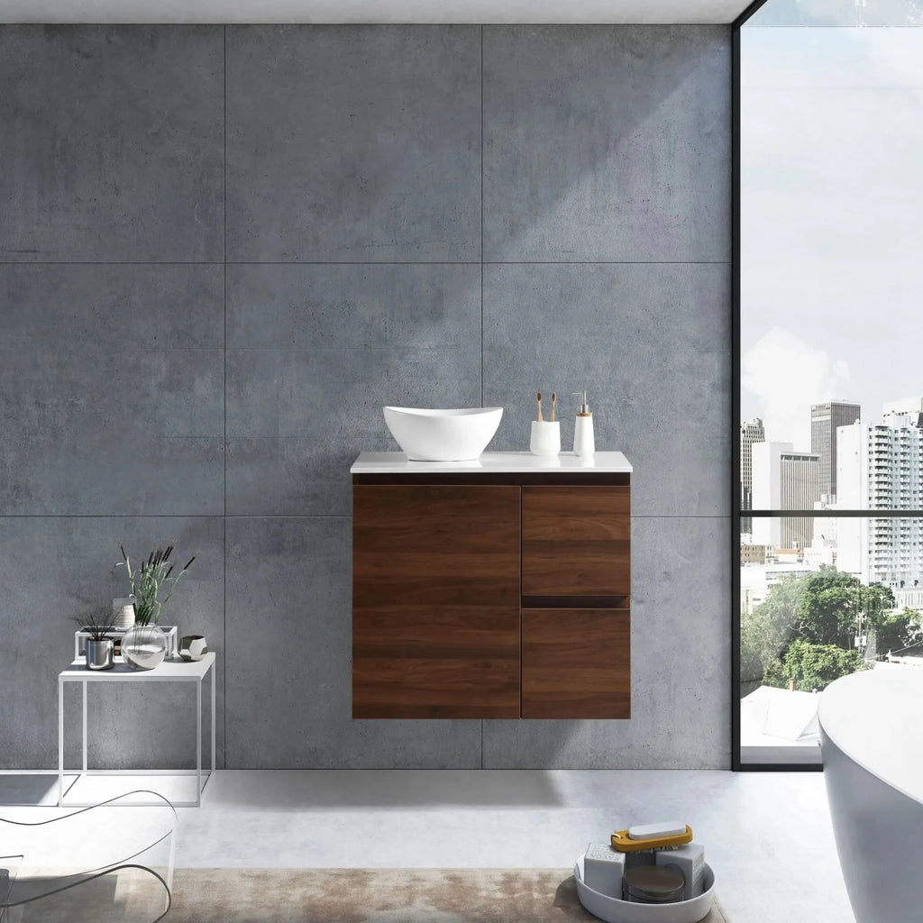 MELA PADDY 750 Wall Hung Vanity in Walnut