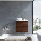 MELA PADDY 750 Wall Hung Vanity in Walnut