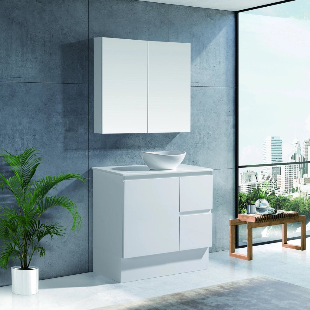 MELA PADDY 900 Wall Hung Vanity in Gloss White, view 2