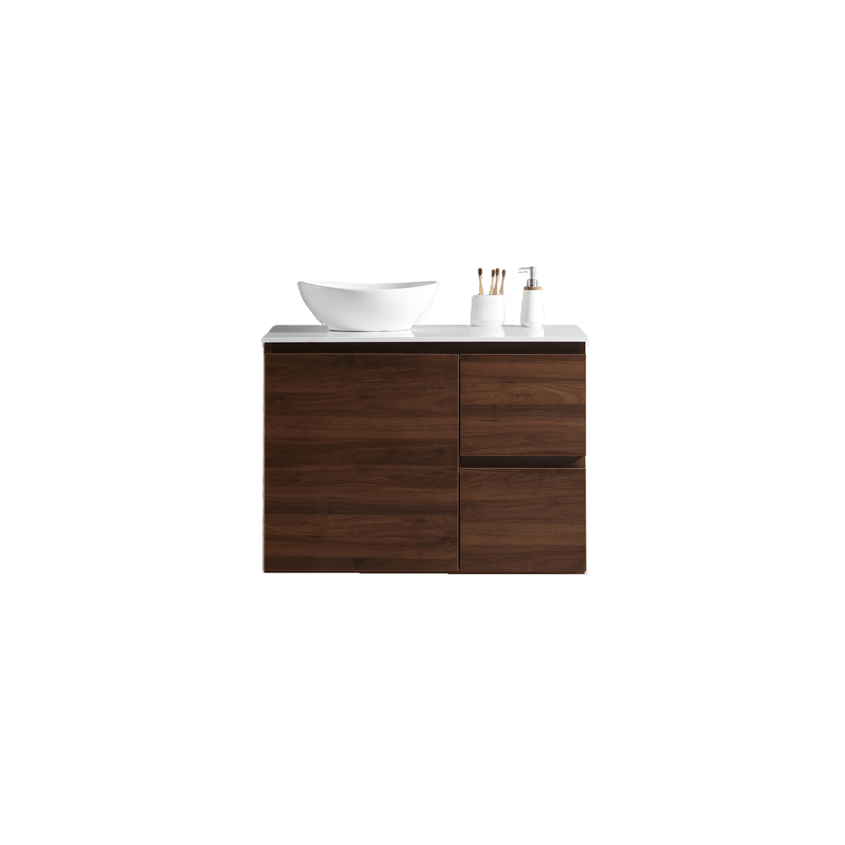 MELA PADDY 900 Wall Hung Vanity in Walnut