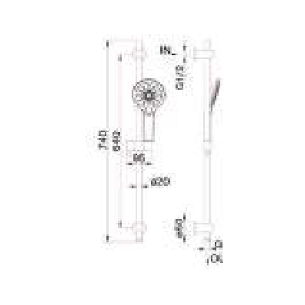 MELA PALCO / RONDO Hand Shower Set with Rail technical drawing