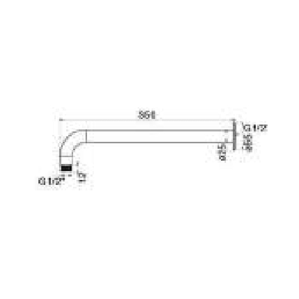 MELA PALCO / RONDO Straight Shower Arm technical drawing