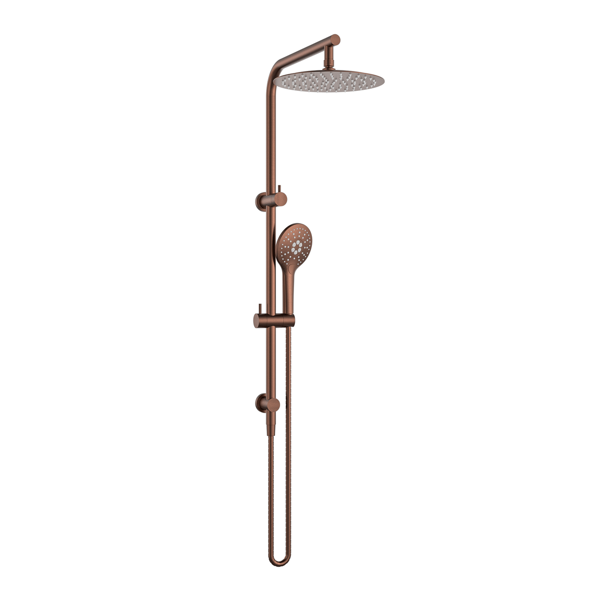 MELA PALCO / RONDO Combination Shower Set with Rail in Brushed Copper
