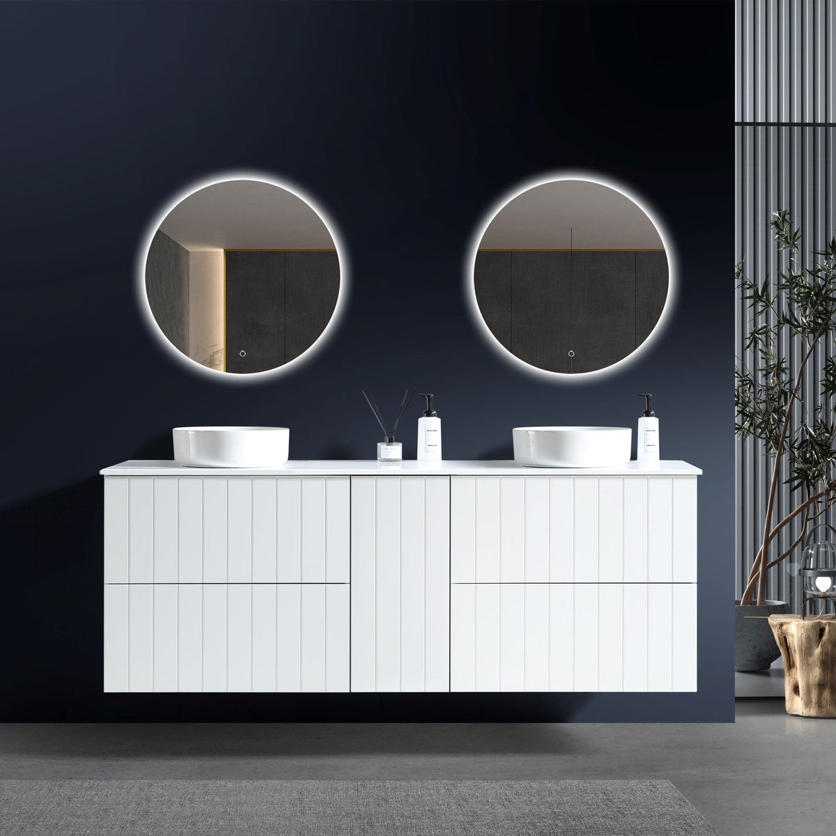 MELA PASTEL 1800 Wall Hung Vanity with Door & 4 Drawers, view 2