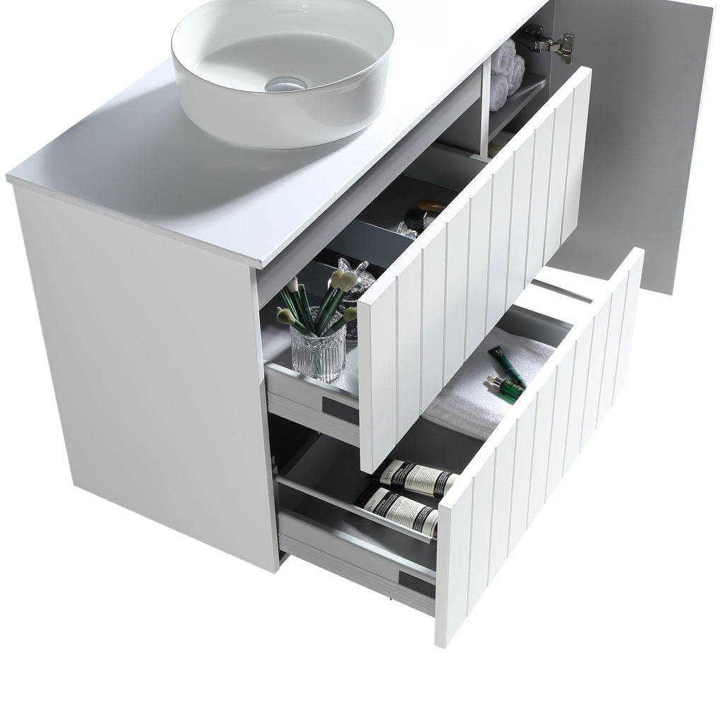 MELA PASTEL 900 Wall Hung Vanity with Door & Drawers, view 4