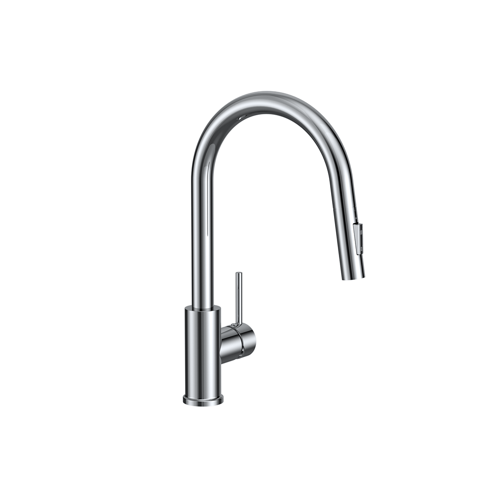 MELA RONDO Pull Out Sink Mixer in Chrome, view 2