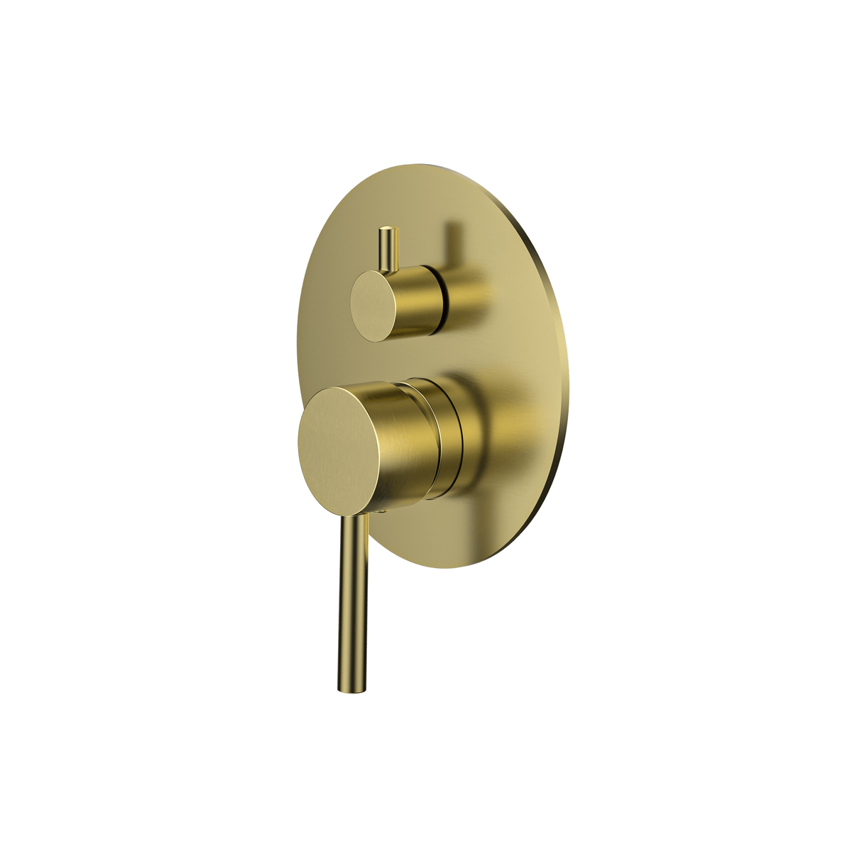MELA RONDO Wall Mixer with Diverter in Brushed Brass