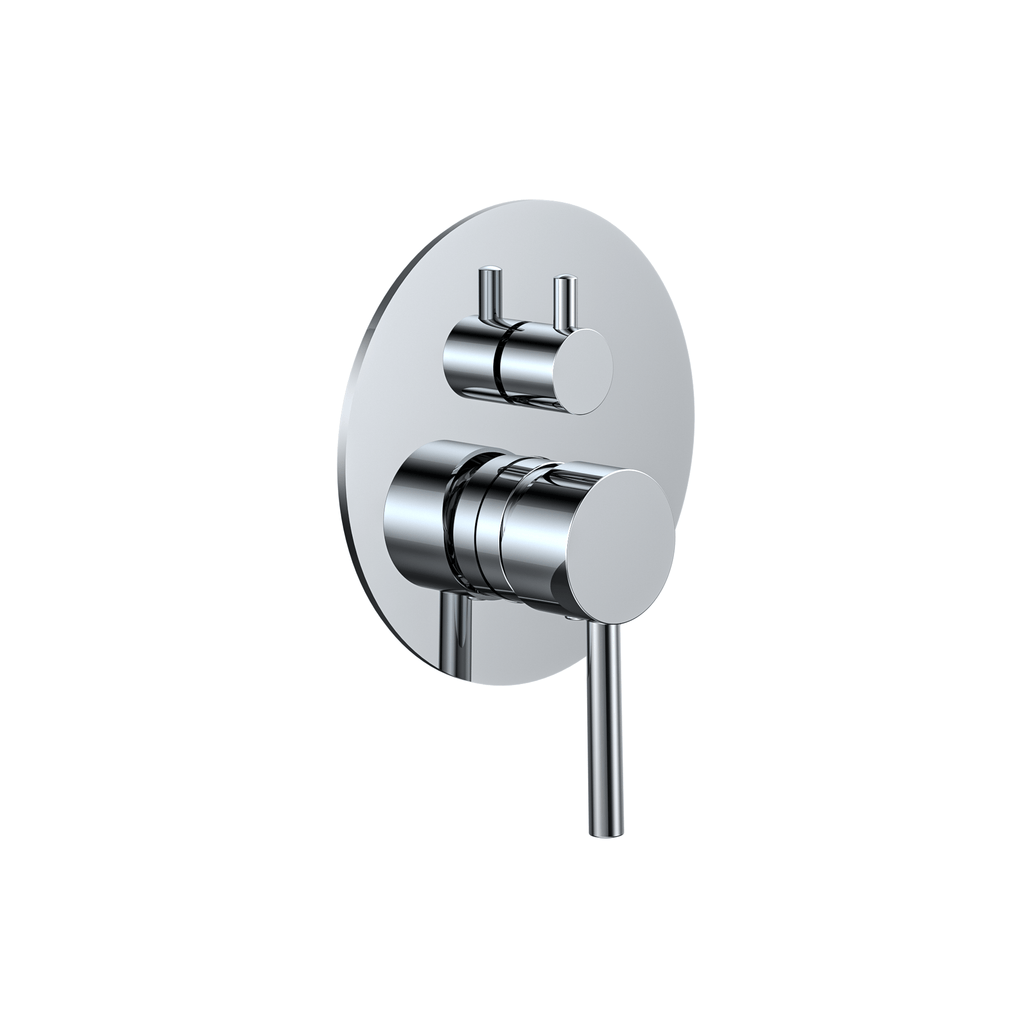 MELA RONDO Wall Mixer with Diverter in Chrome, view 2