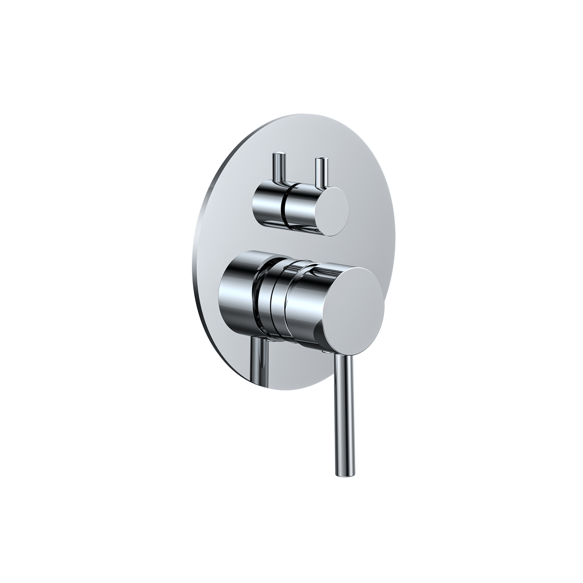 MELA RONDO Wall Mixer with Diverter in Chrome, view 2