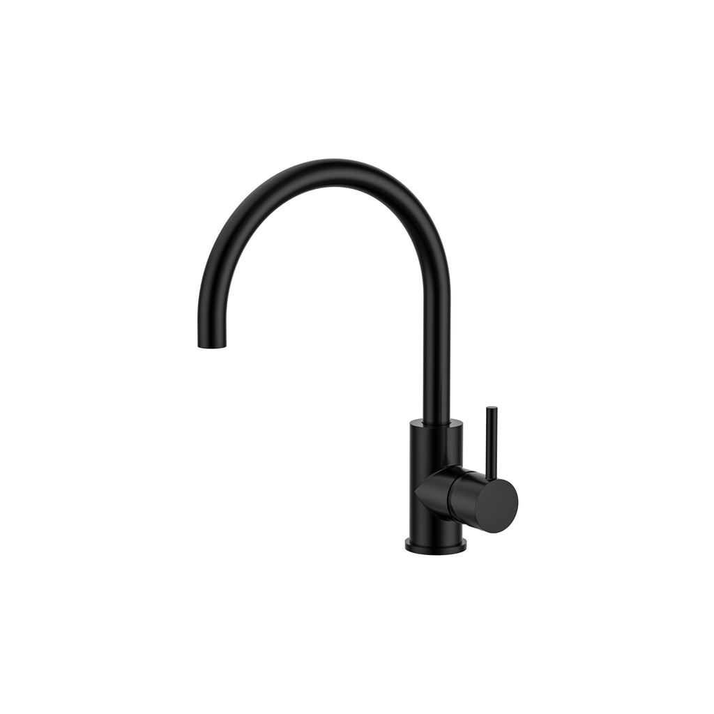 MELA RONDO Gooseneck Sink Mixer in Matt Black