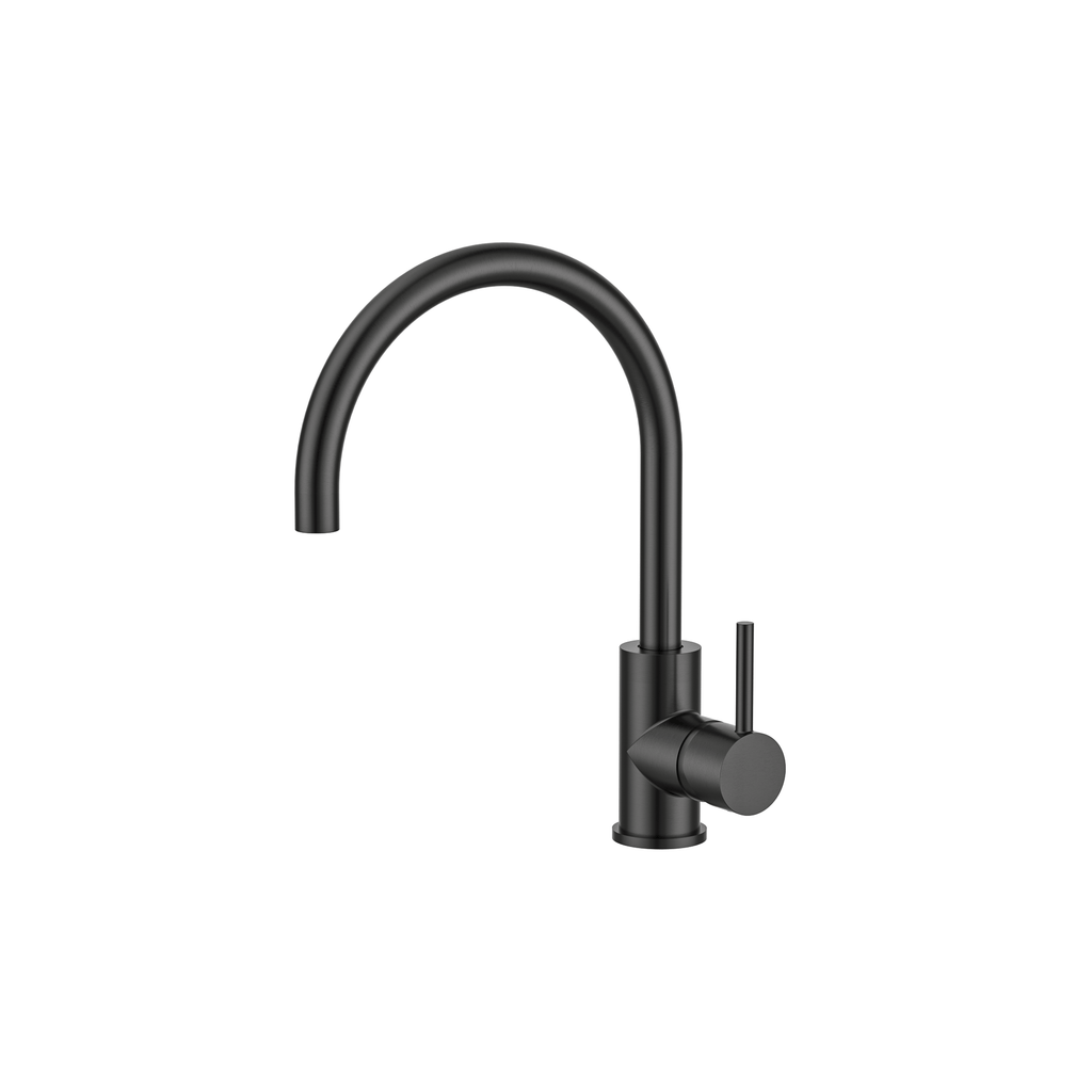MELA RONDO Gooseneck Sink Mixer in Gun Metal