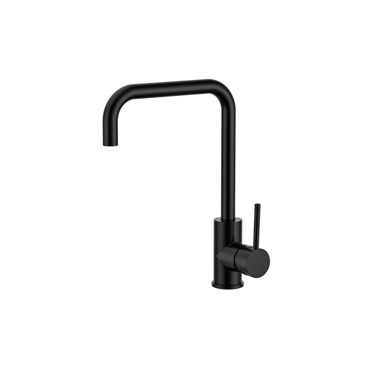 MELA RONDO Square Gooseneck Sink Mixer in Matt Black