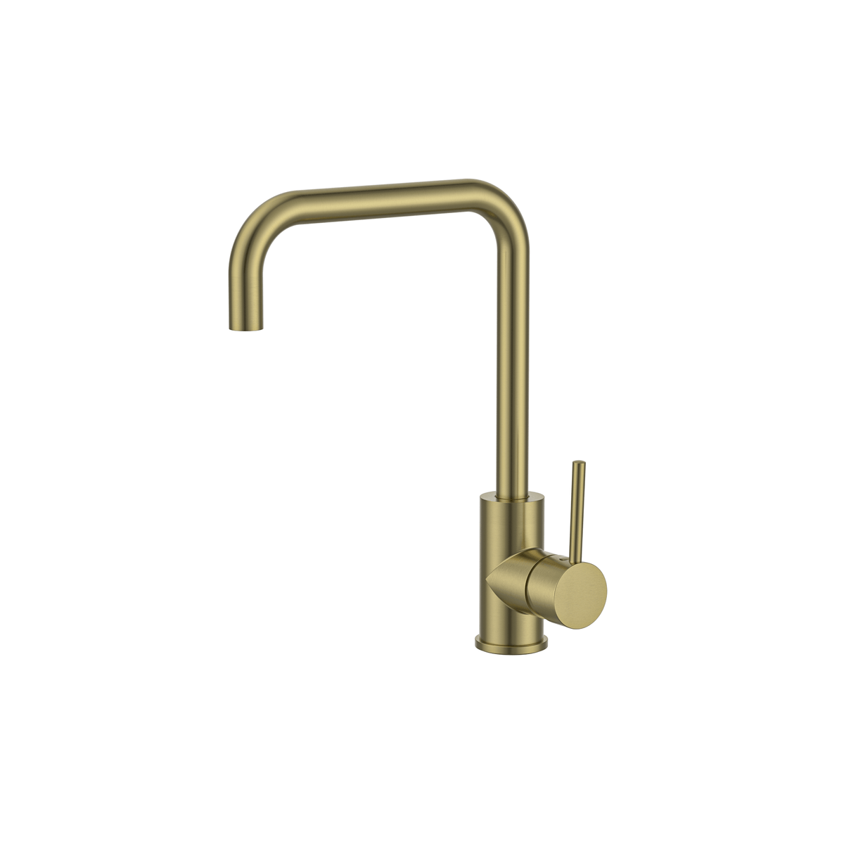 MELA RONDO Square Gooseneck Sink Mixer in Brushed Brass