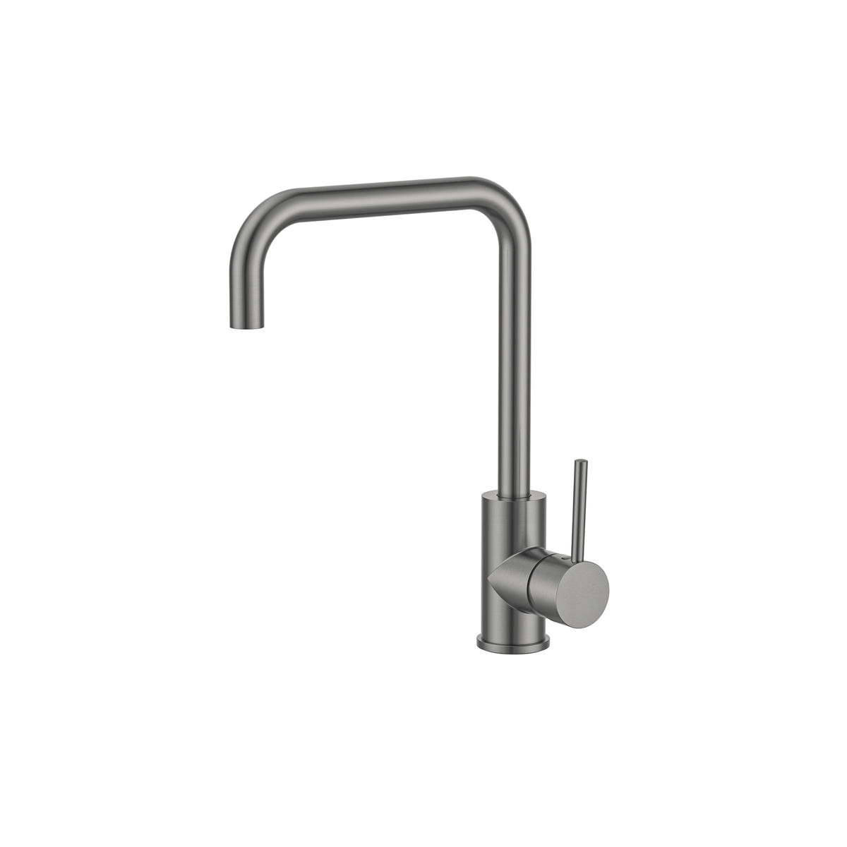 MELA RONDO Square Gooseneck Sink Mixer in Brushed Nickel