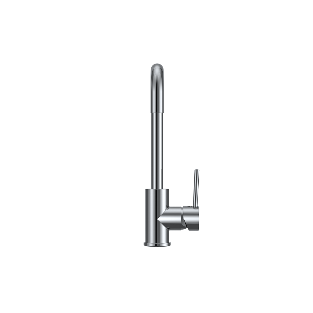 MELA RONDO Square Gooseneck Sink Mixer in Chrome, view 3