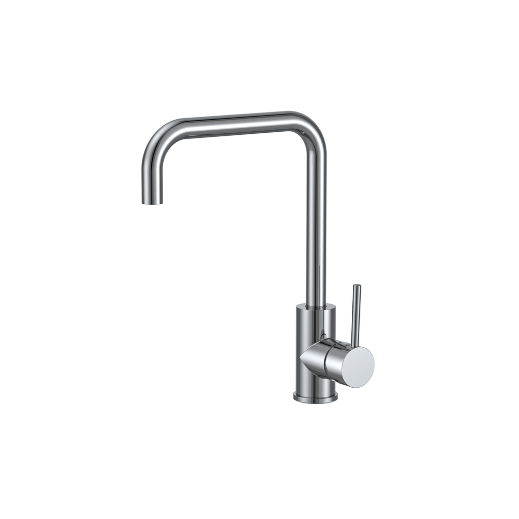MELA RONDO Square Gooseneck Sink Mixer in Chrome