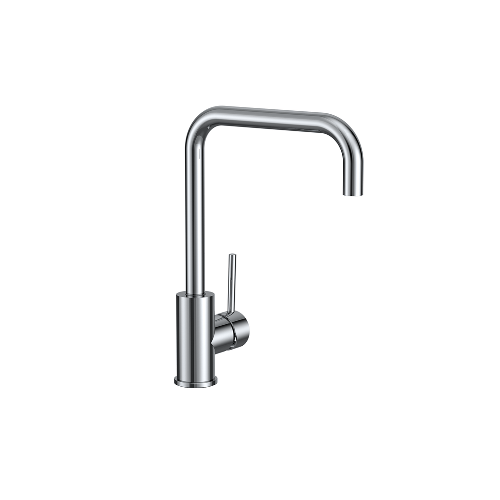 MELA RONDO Square Gooseneck Sink Mixer in Chrome, view 2