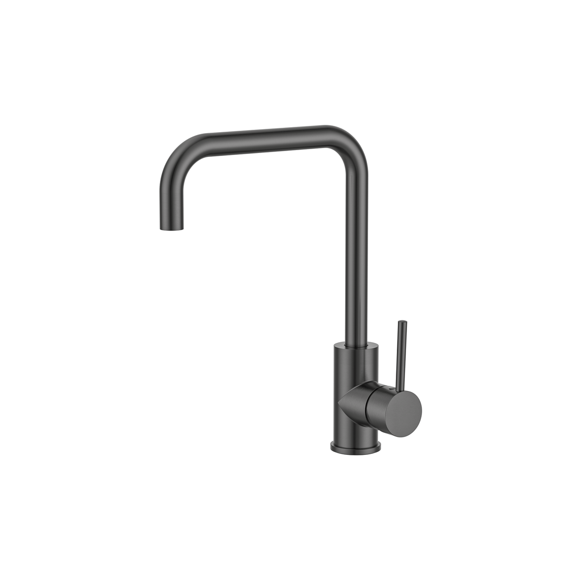 MELA RONDO Square Gooseneck Sink Mixer in Gun Metal