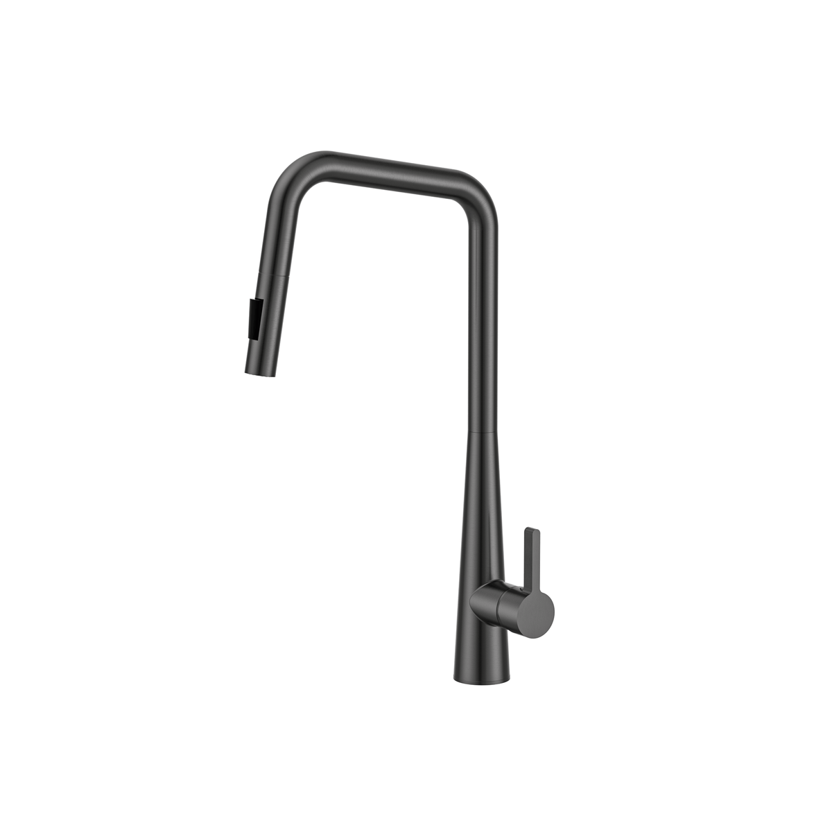 MELA RONDO Square Pull-Out Sink Mixer in Gun Metal