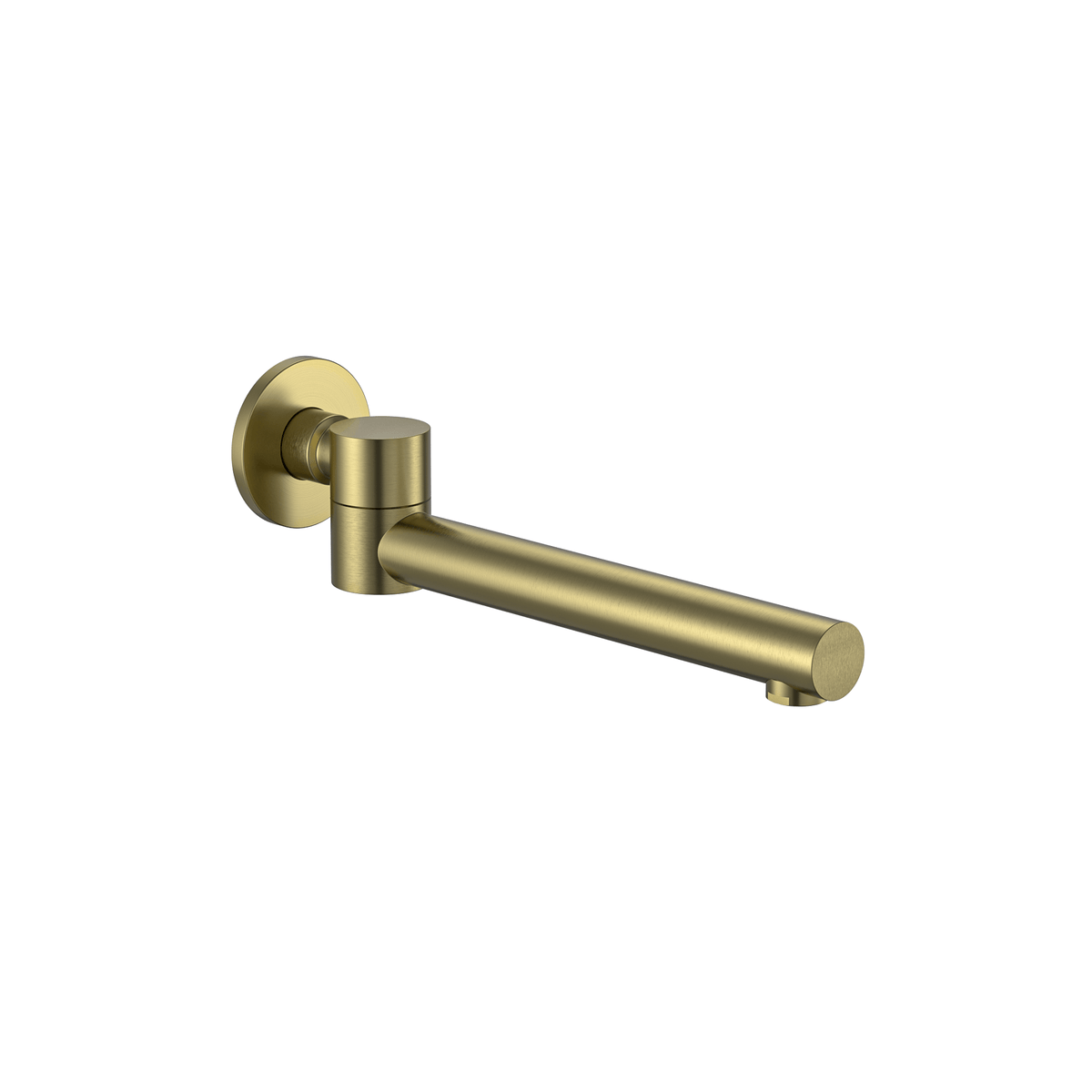 MELA RONDO Swivel Wall Spout in Brushed Brass