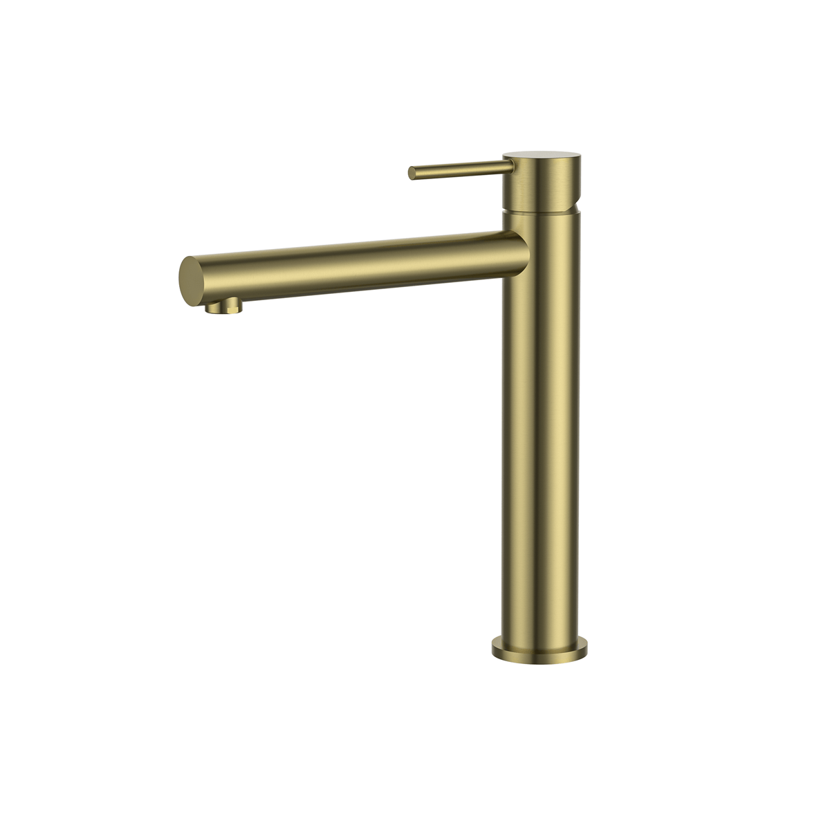 MELA RONDO Tall Basin Mixer in Brushed Brass
