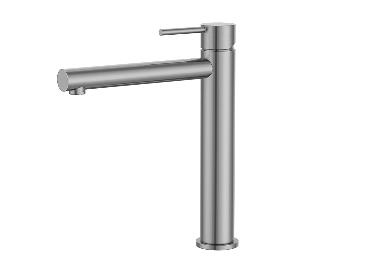 MELA RONDO Tall Basin Mixer in Brushed Nickel