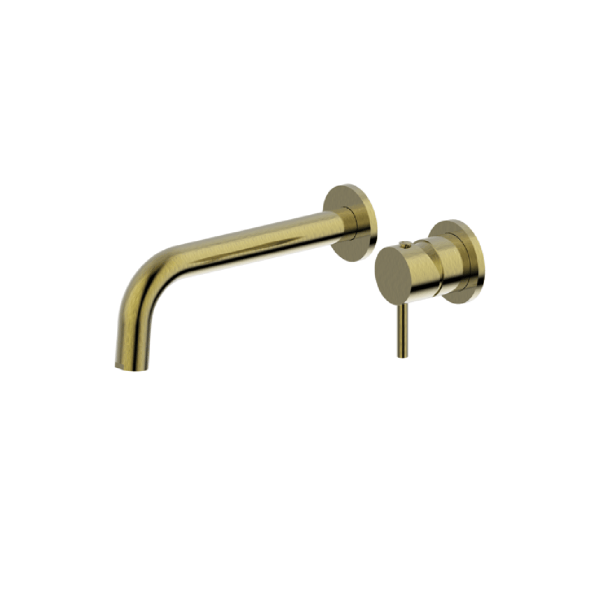 MELA RONDO Wall Spout & Mixer Set in Brushed Brass