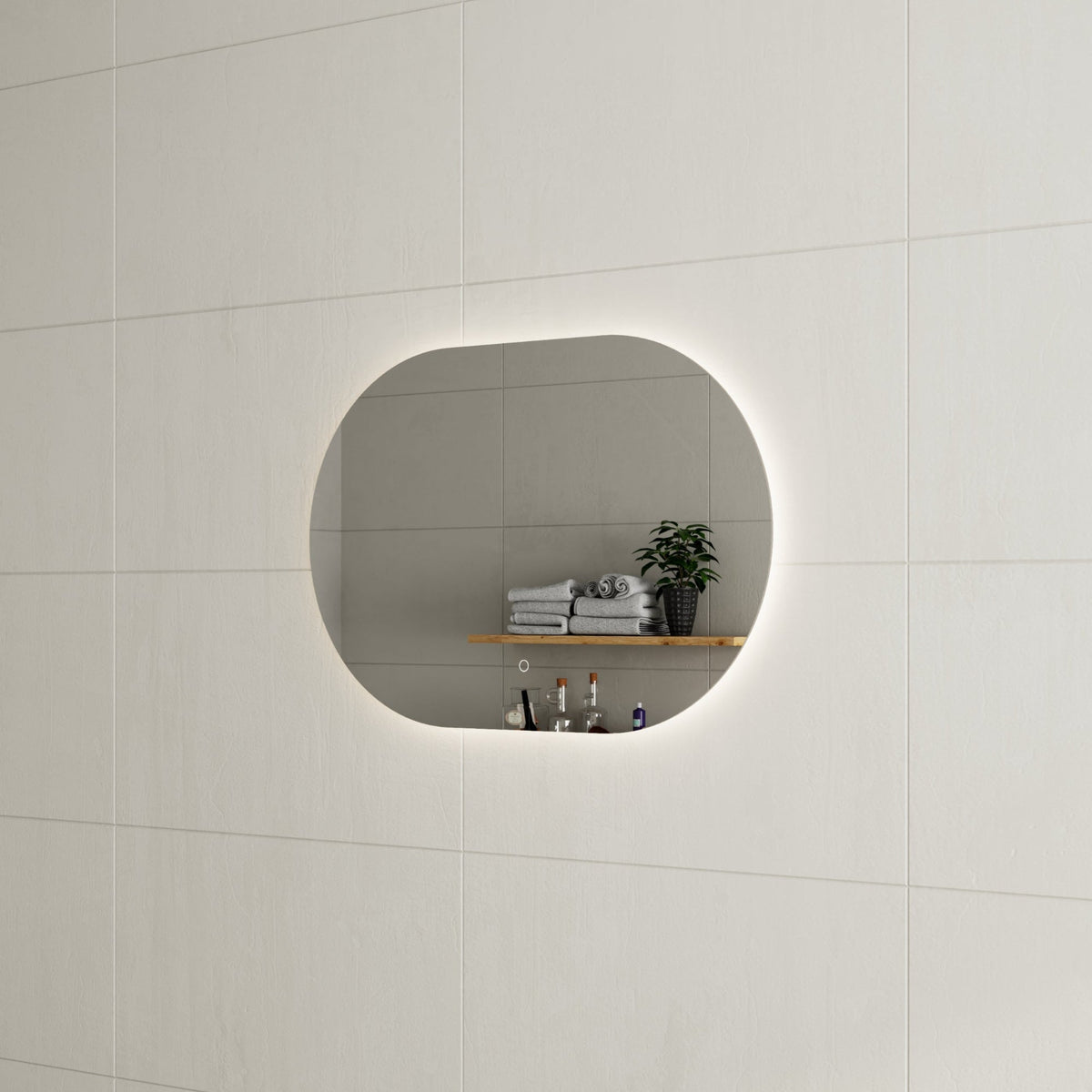 MELA VERA LED Oval Mirror in 900mm, view 2