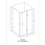 MELA MORRIS Frameless Corner Shower Screen 1000 x 1200mm