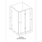 MELA MORRIS Frameless Corner Shower Screen 900 x 1000mm