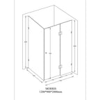 MELA MORRIS Frameless Corner Shower Screen 900 x 1200mm